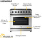 Thor Kitchen 36" Propane Gas Range in Stainless Steel, LRG3601ULP Thor Kitchen
