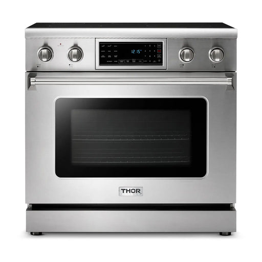 Thor Kitchen 36" Tilt Panel Electric Range in Stainless Steel with Air Fry Feature, TRE3601 Thor Kitchen