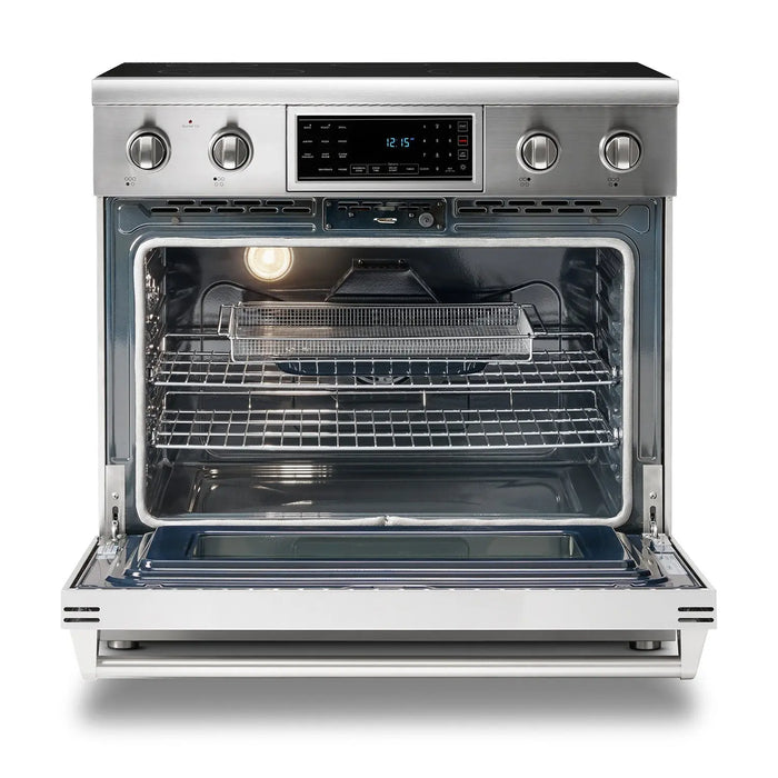 Thor Kitchen 36" Tilt Panel Electric Range in Stainless Steel with Air Fry Feature, TRE3601 Thor Kitchen