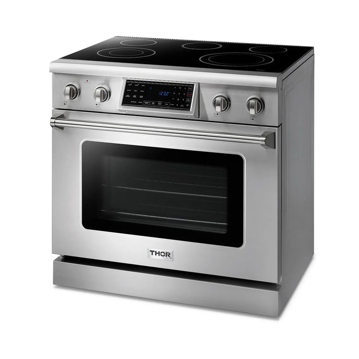 Thor Kitchen 36" Tilt Panel Electric Range in Stainless Steel with Air Fry Feature, TRE3601 Thor Kitchen