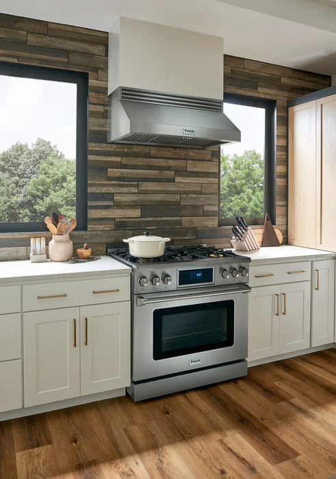 Thor Kitchen 36" Tilt Panel Natural Gas Range in Stainless Steel with Air Fry Feature, TRG3601 Thor Kitchen