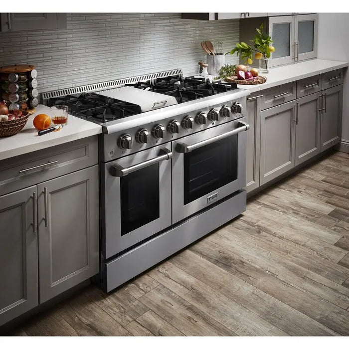 Thor Kitchen 48" Professional Propane Dual Fuel Range in Stainless Steel, HRD4803ULP Thor Kitchen