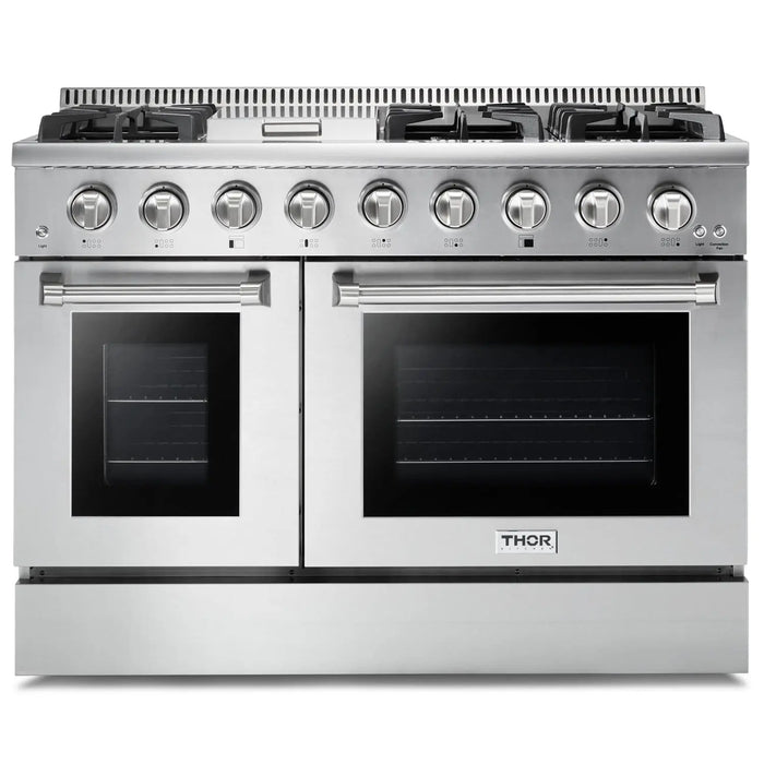 Thor Kitchen 48" Propane Gas Range in Stainless Steel with Dual Oven and Griddle, HRG4808ULP Thor Kitchen