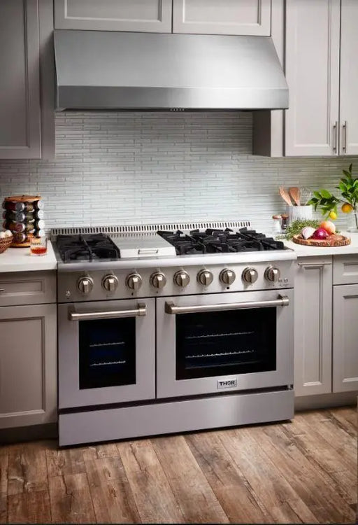 Thor Kitchen 48" Propane Gas Range in Stainless Steel with Dual Oven and Griddle, HRG4808ULP Thor Kitchen