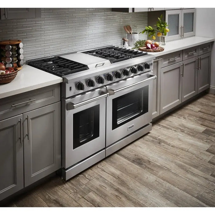 Thor Kitchen 48" Propane Gas Range in Stainless Steel, LRG4807ULP Thor Kitchen