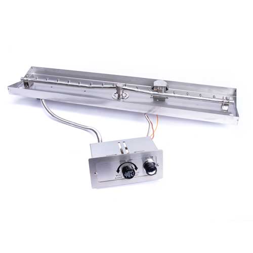HPC 25x8" Linear Interlink Torpedo Push Button Flame Sensing Fire Pit