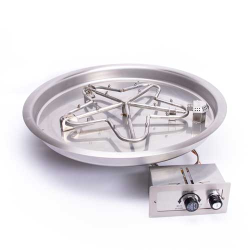 HPC 13" Round Bowl Pan Electronic Ignition Fire Pit Insert 24VAC