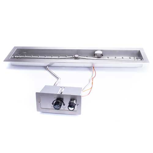 HPC 36" Linear Trough Pan Torpedo Push Button Flame Sensing Fire Pit