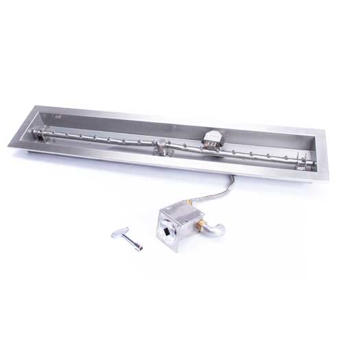 HPC 24" Linear Trough Torpedo Pan Match Lit Fire Pit Insert