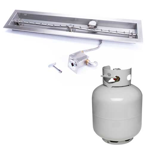 HPC 24" Linear Trough Torpedo Pan Match Lit Fire Pit Insert