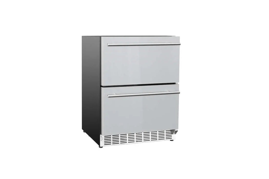 TrueFlame 24" 5.3C Deluxe Outdoor Rated 2-Drawer Refrigerator - AMD-RFR-24DR2-A