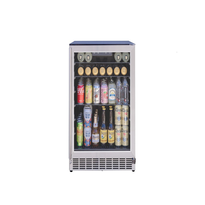 TrueFlame 24" Outdoor Rated Refrigerator w/ Glass Door - AMD-RFR-24G