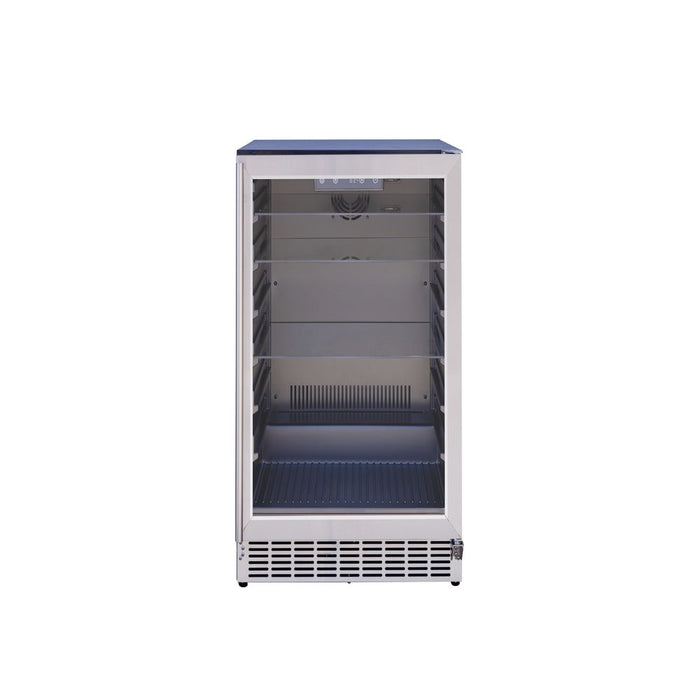 TrueFlame 24" Outdoor Rated Refrigerator w/ Glass Door - AMD-RFR-24G