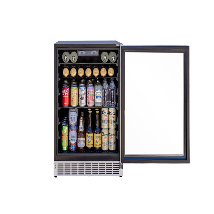 TrueFlame 24" Outdoor Rated Refrigerator w/ Glass Door - AMD-RFR-24G