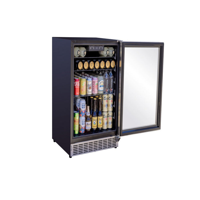 TrueFlame 24" Outdoor Rated Refrigerator w/ Glass Door - AMD-RFR-24G