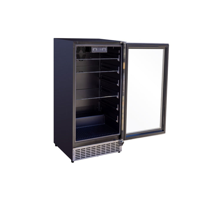 TrueFlame 24" Outdoor Rated Refrigerator w/ Glass Door - AMD-RFR-24G