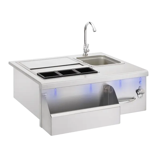 TrueFlame 30" Lighted Beverage & Prep Station - TF-BC-30L-W TrueFlame Dreamwood Living
