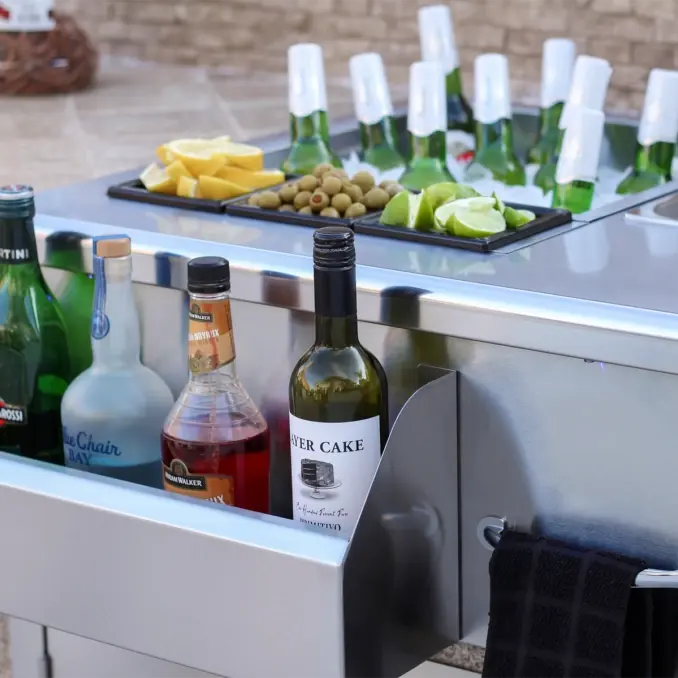 TrueFlame 30" Lighted Beverage & Prep Station - TF-BC-30L-W TrueFlame Dreamwood Living