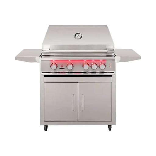 TrueFlame 32" Freestanding 4-Burner Gas Grill with LED Lighting - TF32+CART-TF-32DC TrueFlame Dreamwood Living