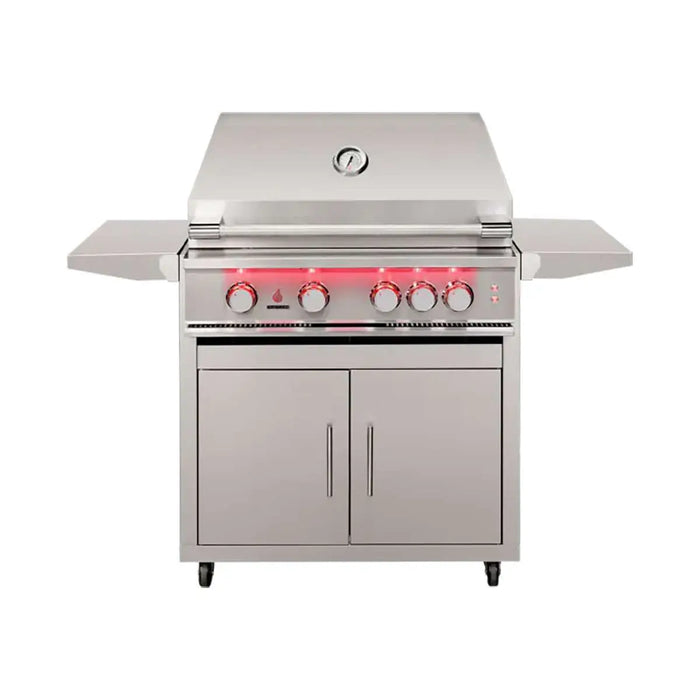 TrueFlame 32" Freestanding 4-Burner Gas Grill with LED Lighting - TF32+CART-TF-32DC TrueFlame Dreamwood Living