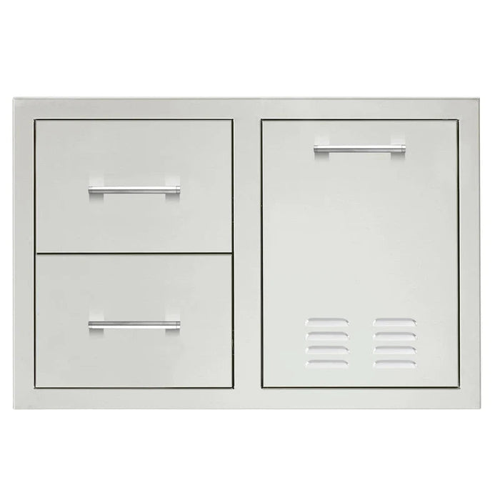 TrueFlame 33" 2-Drawer & Vented LP Tank Pull out Drawer Combo - TF-DC2-33LP-A