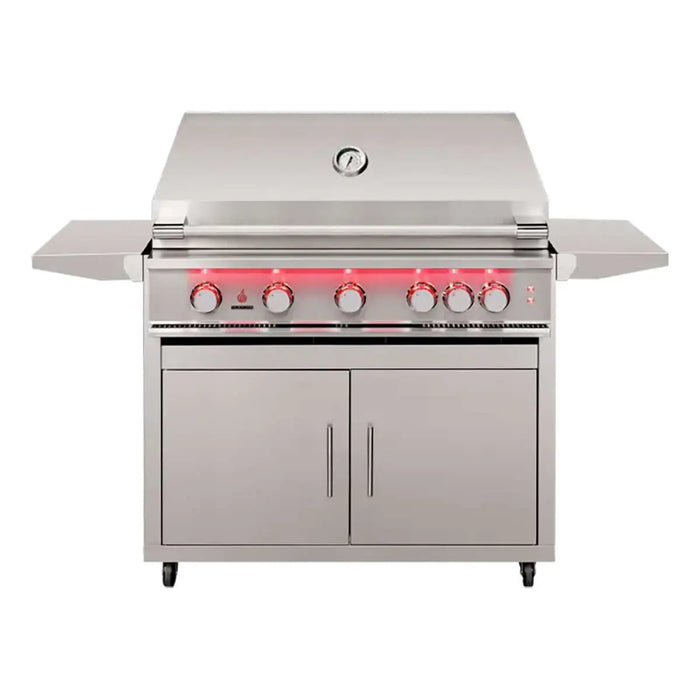 TrueFlame 40" Freestanding 5-Burner Gas Grill with LED Lighting - TF40+CART-TF-40DC TrueFlame Dreamwood Living