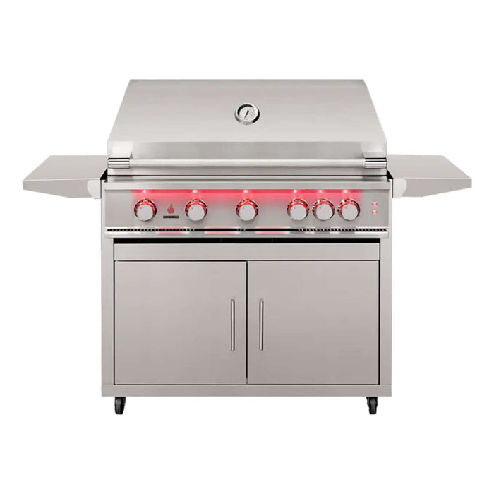 TrueFlame 40" Freestanding 5-Burner Gas Grill with LED Lighting - TF40+CART-TF-40DC TrueFlame Dreamwood Living