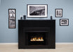 Empire VFD36 deluxe vent-free firebox installed in a living room wall