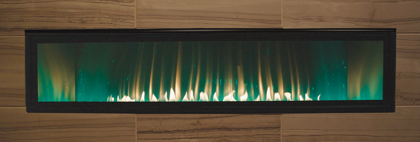 Empire Boulevard 60 vent-free linear with green LED light setting