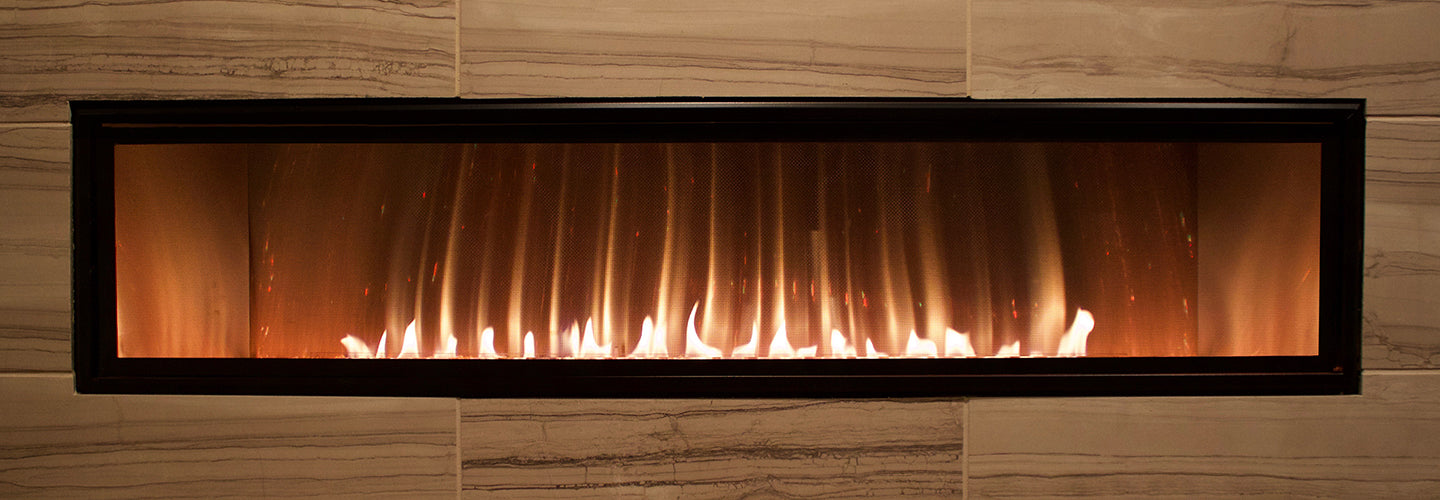 Empire Boulevard 60 vent-free linear with orange LED light setting