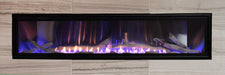 Empire Boulevard 60 vent-free linear with stainless steel liner and driftwood log set, close view