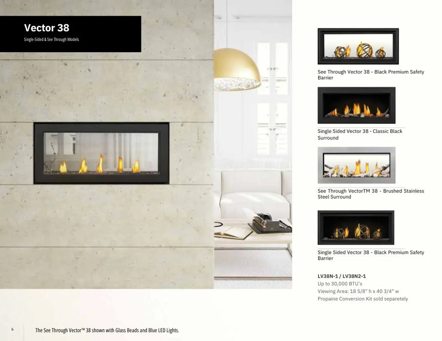 Napoleon Vector 38 Direct Vent See-Through Gas Fireplace Napoleon Hearth