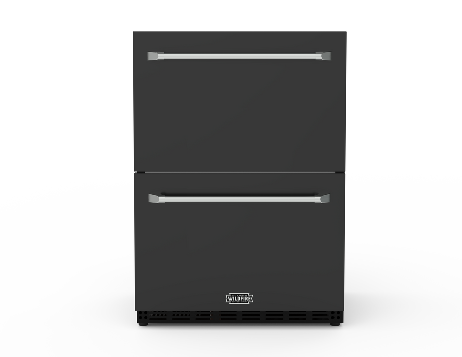Wildfire 24" Black Dual Drawer Stainless Steel Fridge Sleeve