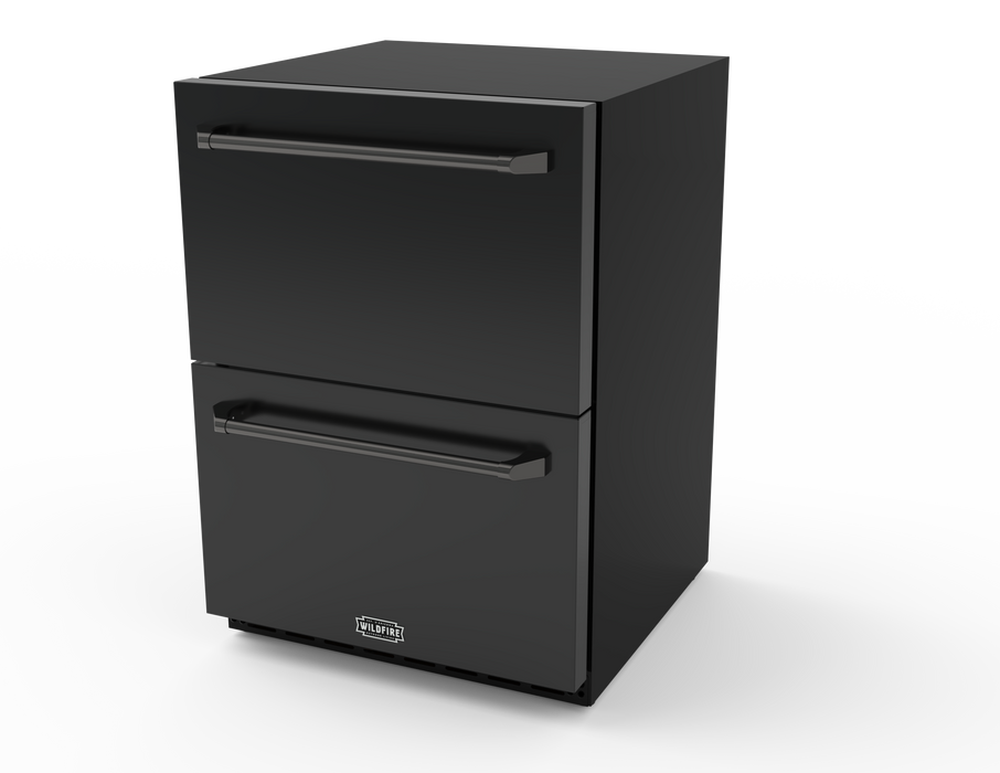 Wildfire 24" Black Dual Drawer Stainless Steel Fridge Sleeve