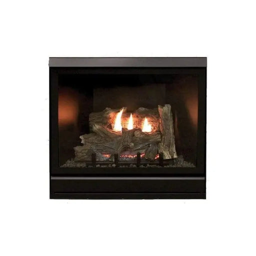Empire Tahoe Clean Face Deluxe 36" Direct Vent Gas Fireplace - IP Control, front view with logs