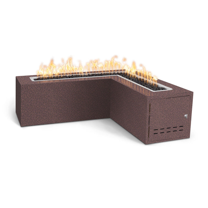 The Outdoor Plus OPT-WHITPC72 Whitney 72" Powder Coat L-Shaped Gas Fire Pit