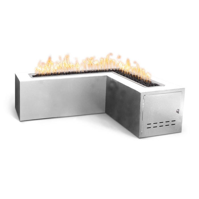 The Outdoor Plus OPT-WHITPC72 Whitney 72" Powder Coat L-Shaped Gas Fire Pit