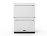 Wildfire 24" dual drawer refrigerator with Designer Finish dual drawer handles RHDD-BS in brushed stainless, front view