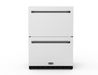 Wildfire 24" dual drawer refrigerator with Designer Finish dual drawer handles RHDD-CB in chrome black, front view