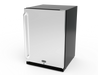 Wildfire 24" outdoor refrigerator WFR24 in stainless steel with the standard handle, angled view