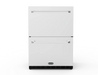 Wildfire 24" dual drawer outdoor refrigerator WFRDD24 in stainless steel with the standard handles, front view