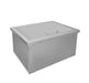 Wildfire large built-in ice chest WFLIC in stainless steel with the lid closed, angled view