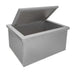 Wildfire large built-in ice chest WFLIC in stainless steel with the lid open, angled view