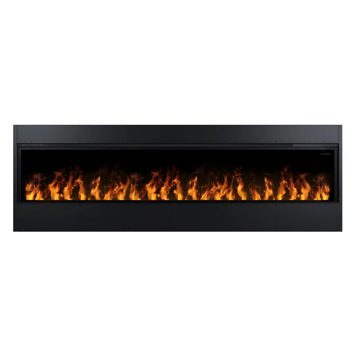 Dimplex Opti-Myst 86" Linear Electric Fireplace - front view with orange vapor flames