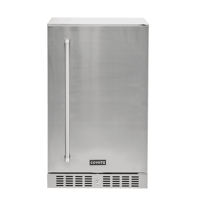 Coyote C121R-S-R 21" refrigerator with right hinge, front view