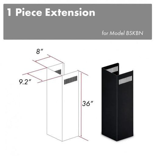 ZLINE 1-36 in. Chimney Extension for 9 ft. to 10 ft. Ceilings in Black Stainless (1PCEXT-BSKBN) ZLINE