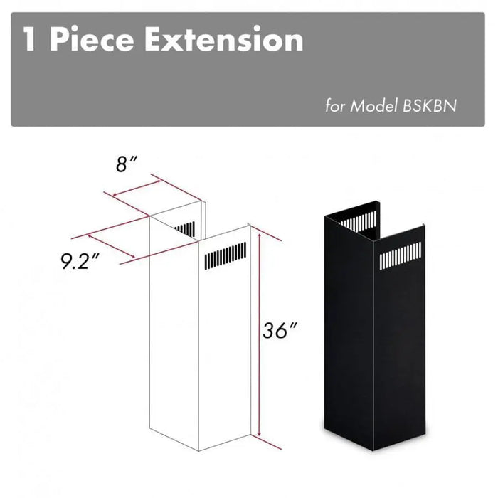 ZLINE 1-36 in. Chimney Extension for 9 ft. to 10 ft. Ceilings in Black Stainless (1PCEXT-BSKBN) ZLINE