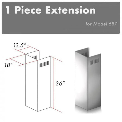 ZLINE 1 Piece Chimney Extension for 10ft Ceiling (1PCEXT-687) ZLINE