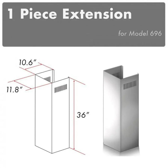ZLINE 1 Piece Chimney Extension for 10ft Ceiling (1PCEXT-696) ZLINE Dreamwood Living
