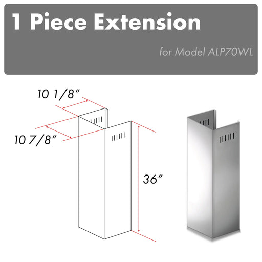 ZLINE 1 Piece Chimney Extension for 10ft Ceiling (1PCEXT-ALP10WL) ZLINE Dreamwood Living